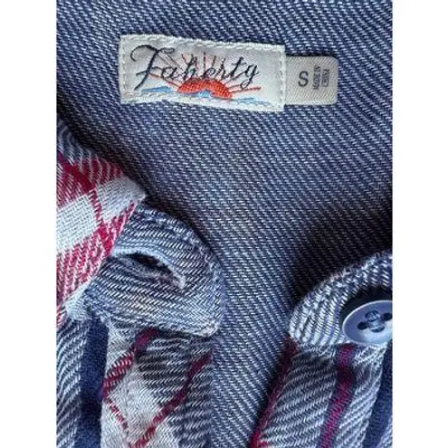 Faherty Women’s Red & Blue Plaid Short Sleeve Button