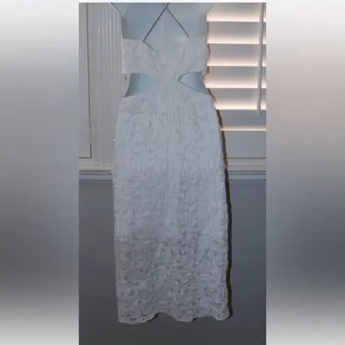 LPA White Sheath Midi Dress with Spaghetti Straps