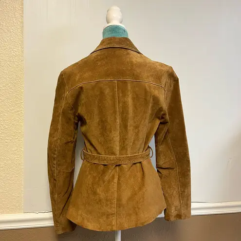 wilson's leather Vintage 2000s Wilson’s Leather Suede Belted Coat |Women’s Small Boho Western Y2K