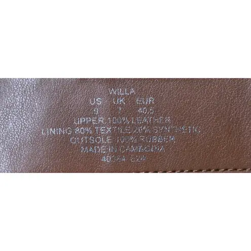 Lauren Ralph Lauren Willa Brown Leather Bootie — Wood Heel Zip Ankle 9