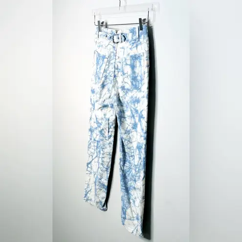 Rachel Comey Tie Dye Blue White High Rise Tapered Leg Jeans Size 0