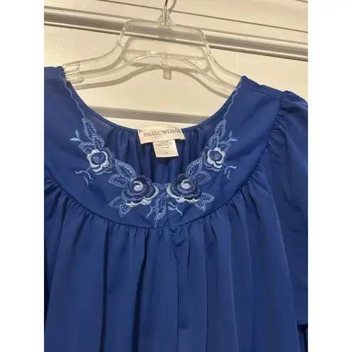 Peignoir Robe Nightgown SET Size M Blue Vintage Shadowline Midi Gown Feminine Size M - Image 2