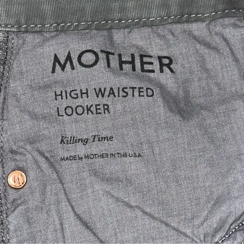 Mother Denim 29 Killing Time Slate Gray Green High Waisted Looker Skinny Jeans