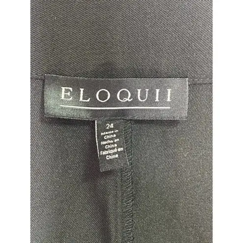 Eloquii  Pants Womens 24 Black Wide Leg Plus Size Belted Dress Slacks Work Career