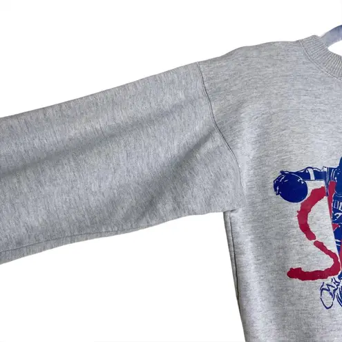 Vintage Street Ball Basketball Gray Crew Neck Pullover Sweatshirt