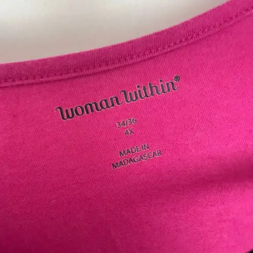Woman Within Women’s 4X Hot Pink Top Blouse Plus Size