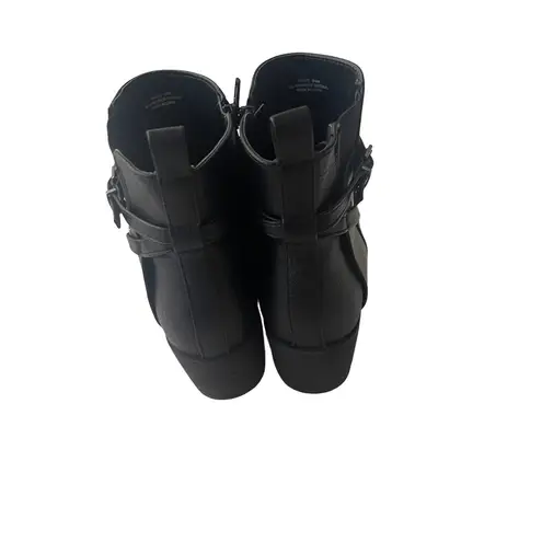 Andiamo Women's Size 9.5 Aniles Faux Leather Ankle Moto Black Booties Boots