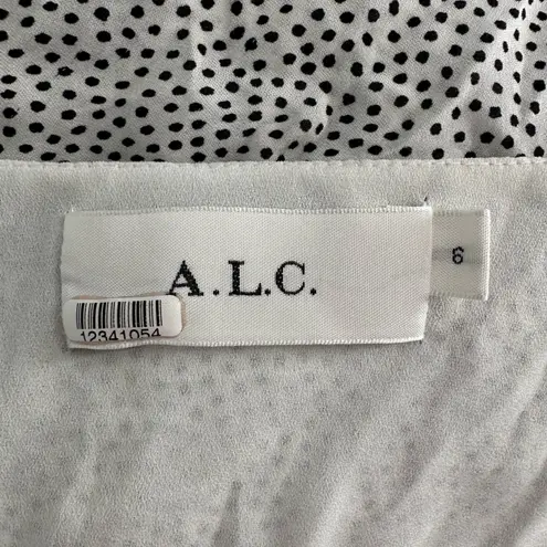 ALC Frank A.L.C. Viera Mini Dress in Rimini Dot Print size 6 Silk Short Flutter Sleeves