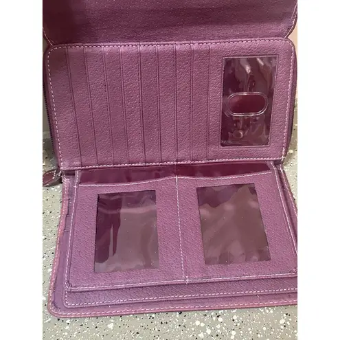 Guano Tong Genuine Leather Wallet Maroon Trifold RFID Organizer Zip Pocket Red