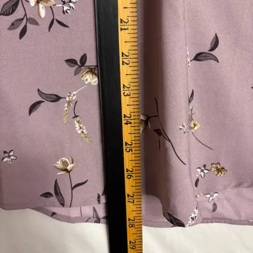 Hilary Radley Floral Split Neck Blouse Women's L Mauve Bronze Feminine NWT Gift Pink Size L