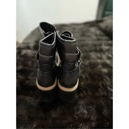 Esprit  Women's moto  Biker/Platform Combat Boots black 10 new lug thumbnail 3