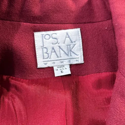 Jos. A. Bank Women's 100% Wool Double Breasted Blazer/Suit Jacket Cherry Red-6