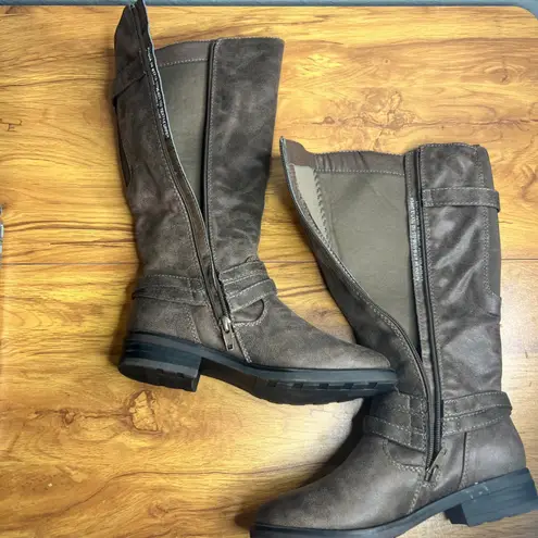 BareTraps Alysha Tall Riding Boots Size 5 Tan Knee High Equestrian Old Money NEW Brown