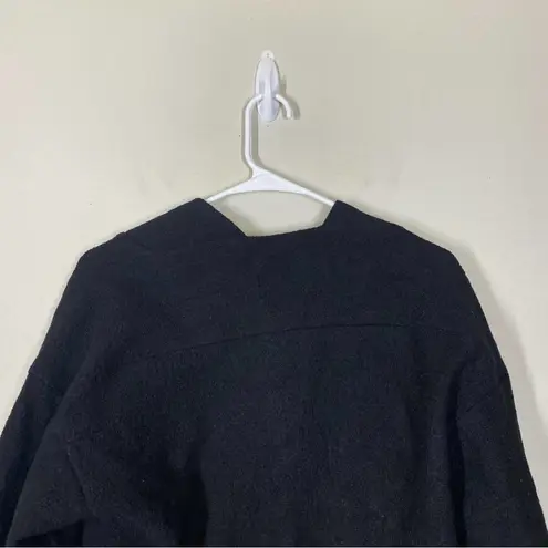 Marcellamoda 100% Virgin Wool Asymmetrical Zip Jacket Black Size XS