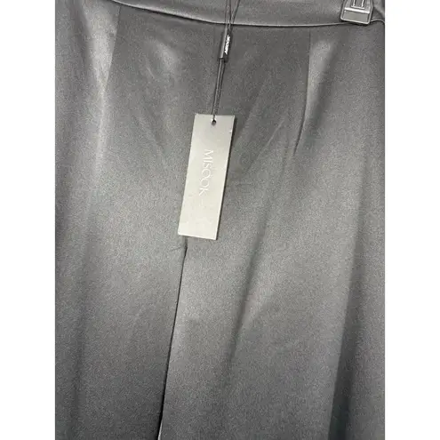 Misook Straight-Leg Satin Pants Black Size Small New Shiny Flowy Size Zip - Image 5