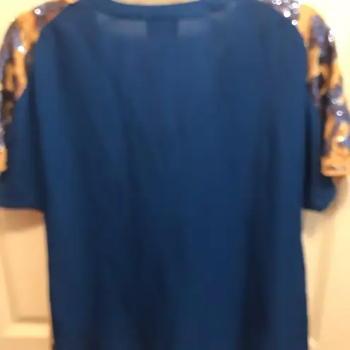 Tracy Reese Neiman Marcus/ Target Top New York Royal Blue Gold Sequins