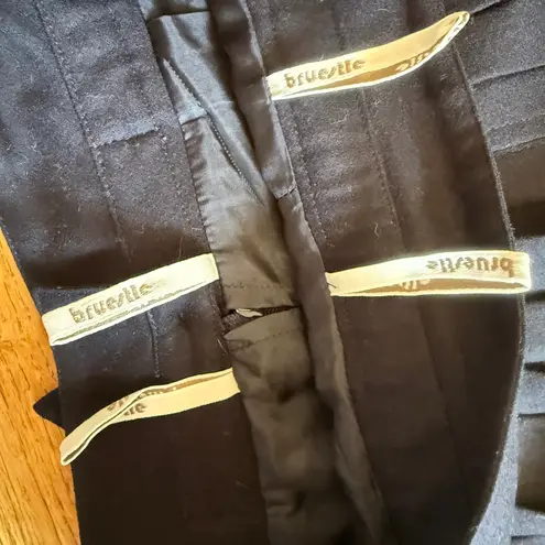 Vintage Bruestle Pleated Wool Midi Skirt Navy Ring Detail Pleated Skirt Blue Size 12