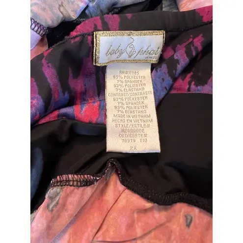 Baby Phat Womens Pink Black tie dye Sexy Flowy Maxi Halter Stretch 2X Dress #196