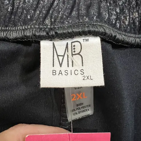 Viral TikTok Sz 2XL Pebble Joggers Pull On Pants Shiny Black Boutique MR Basics