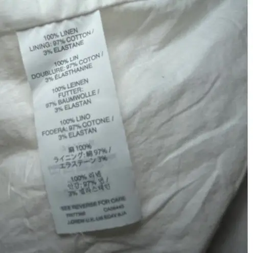 J.Crew Linen Blazer Women 00 White Tailored Casual Work Fall Jacket White