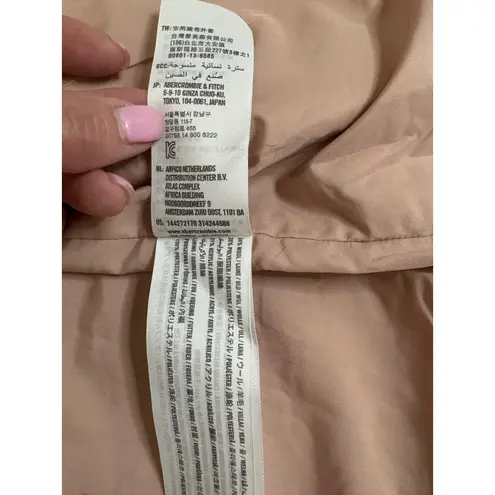 Abercrombie & Fitch  Womens Coat, Tweed  Long Sleeve, Overcoat, Blush Pink, L