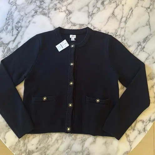 NWT JCrew Cotton lady jacket cardigan sweater black Sz Med Sold Out
