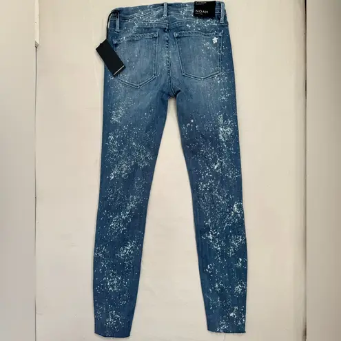 Black Orchid Jeans Noah Ankle Fray Sz 25 Blue Distressed Skinny Bleach Splatter