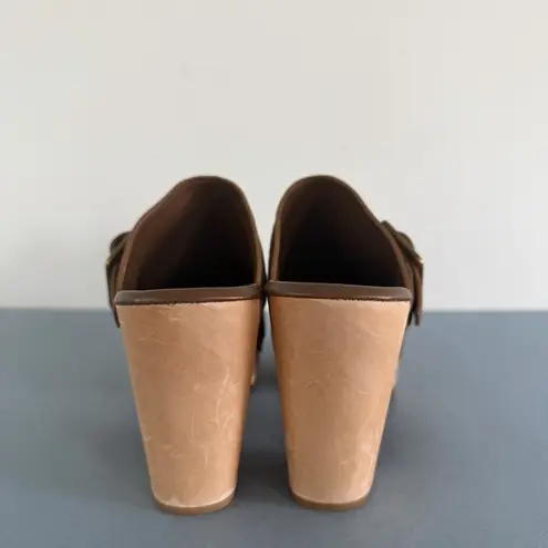 Paige  Rosie Slip On Studded Platform Cocoa Brown Heeled Clogs - Image 7