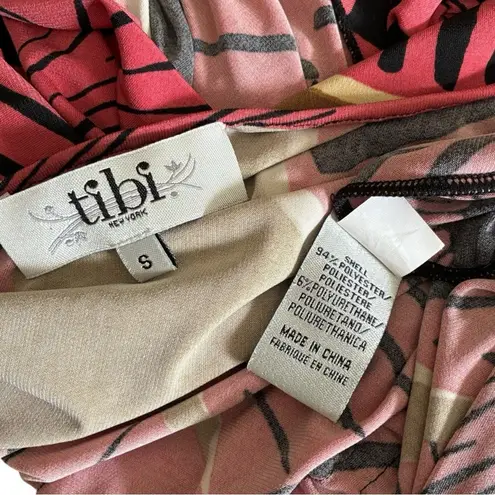 Tibi New York one shoulder dress in a graphic print