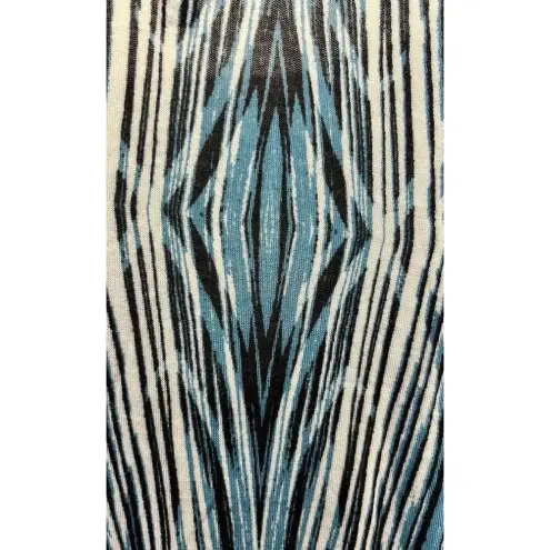 Derek Lam Design Nation Womens Top Blue Print Cowl Drape Neck Cap Sleeve Large