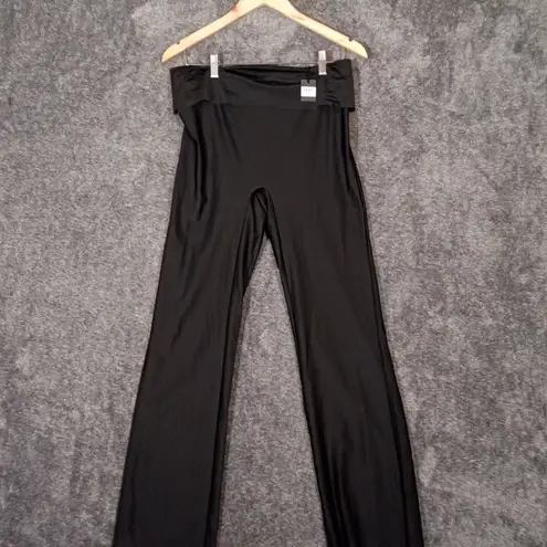 Khy Sleek Stretch Cutout Foldover Stretch Pants Flare Womens Medium Black
