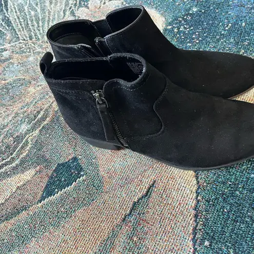 Circus by Sam Edelman Black Ankle Boots with Chunky Heel SZ 8 Zip Closure Casual