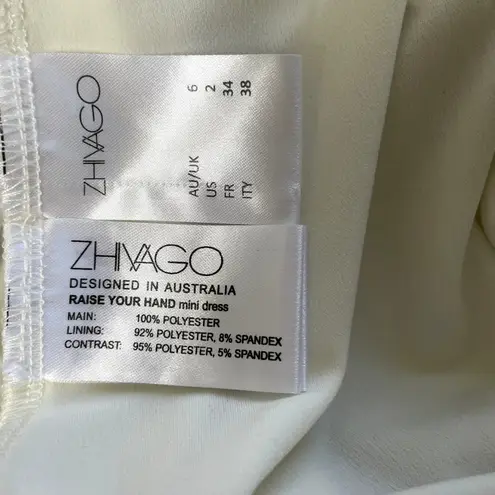 Zhivago Raise Your Hand Mini Dress Embroidered White Floral Embellished Size XS