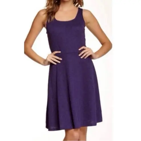 Bobeau Purple Lace Fit & Flare Mini Dress Small