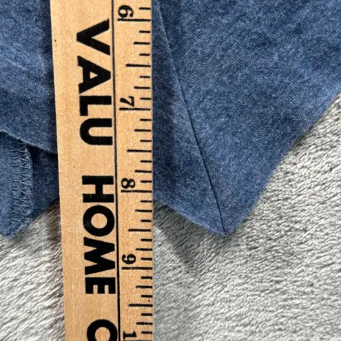 LOGO By Lori Goldstein Logo Lounge by Lori Goldstein Dress Blue V-Neck Handkerchief Hem Jersey Casual