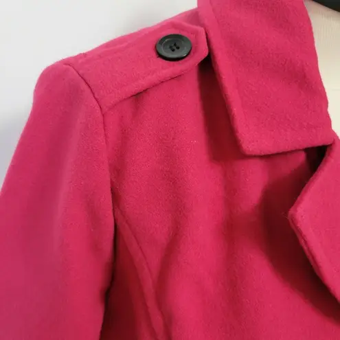 I.B. Diffusion fuchsia double breasted pea coat size medium