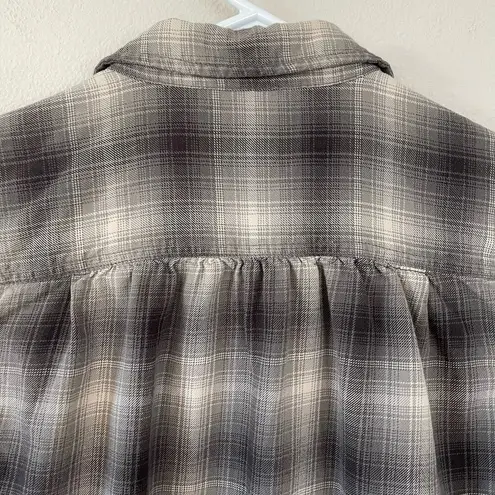 Filson Light Gray Ombre Plaid Flannel Button Down Shirt (S)