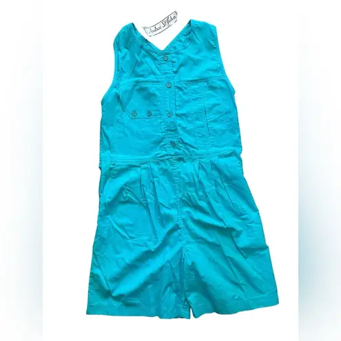St. John Deadstock NEW Andrea Vintage 90s Turquoise Utility Kidcore Cargo Romper