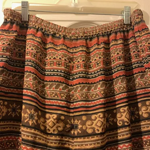 Liz Claiborne  Sport Brown Boho Wide Leg Lined Pants