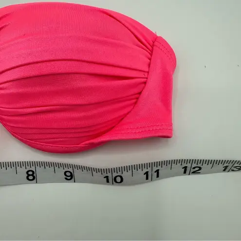 Vintage 90s Formed Strapless Barbie Pink Underwire Bikini Top S/M La Blanca Size M