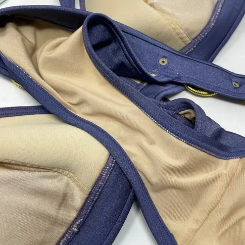 Victoria's Secret  2009 Y2K Gold Chain Halter Bikini Swimsuit Swim Purple womens M