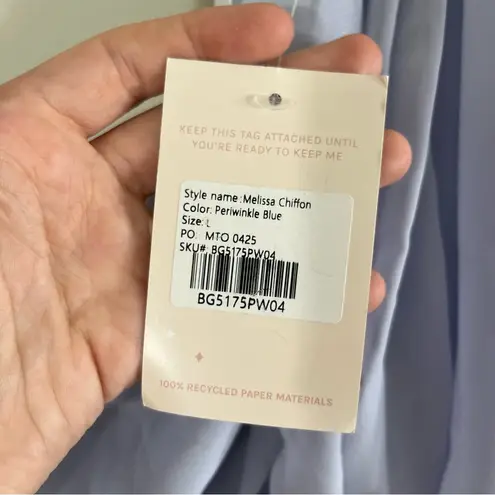 Birdy Grey NWT Melissa Chiffon Periwinkle Blue Bridesmaid Maxi Dress Large