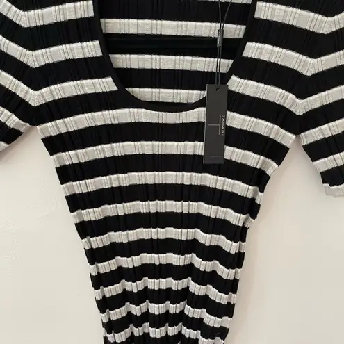 Tahari Women’s XS Top Sweater Short Sleeve Ribbed Scoop Neck Sweater Top NWT