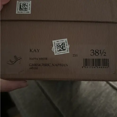 Gianvito Rossi NIB $895 Kay White Leather Scalloped Sandal Mules