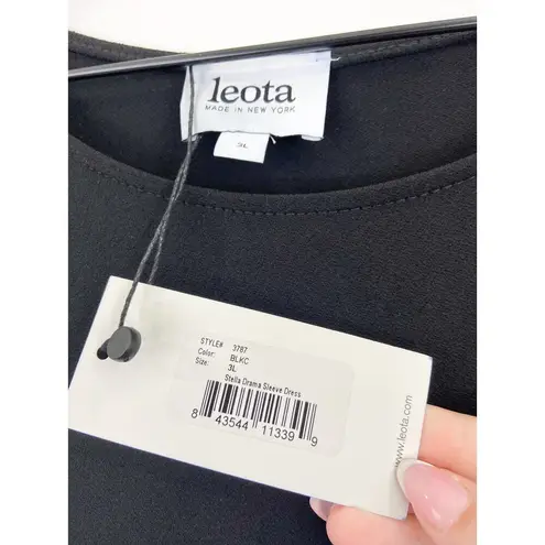 Leota NEW Black Stella Flared Bell Sleeve Dress Black 22/24 Classic Elegant