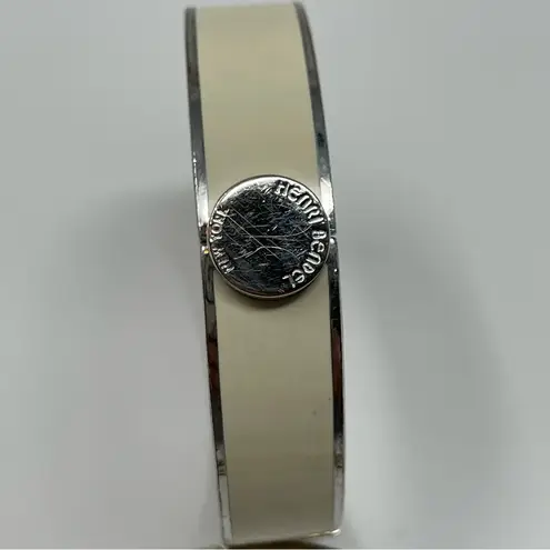 Henri Bendel white & silver Rivet bracelet bangle