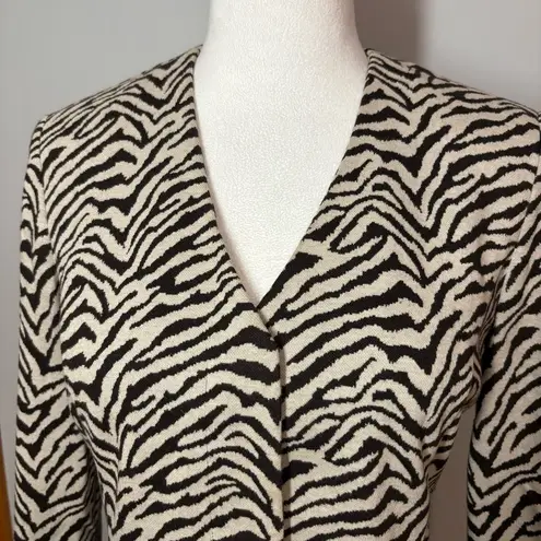 Doncaster Zebra animal print tailored fit jacket black white size 4