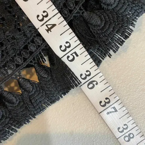 Ali & Jay Lace Whimsigoth Festival Cowgirl Dress Small Black Crochet Fringe