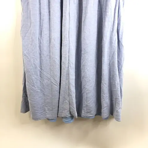 Hutch Womens Midi Dress Smocked Waist Puff Short Sleeve V-Neck Zip Back Blue XXL