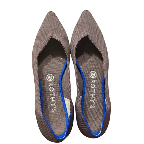 Rothy's The Pointed Flats Taupe Knit Women's Shoes Size 8.5 Comfort EUC Work